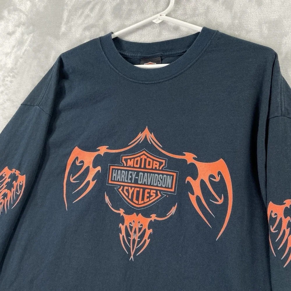 VTG Harley Davidson Shirt Mens XL Long Sleeve NYC Graphic Tee USA Made 2000 Y2K